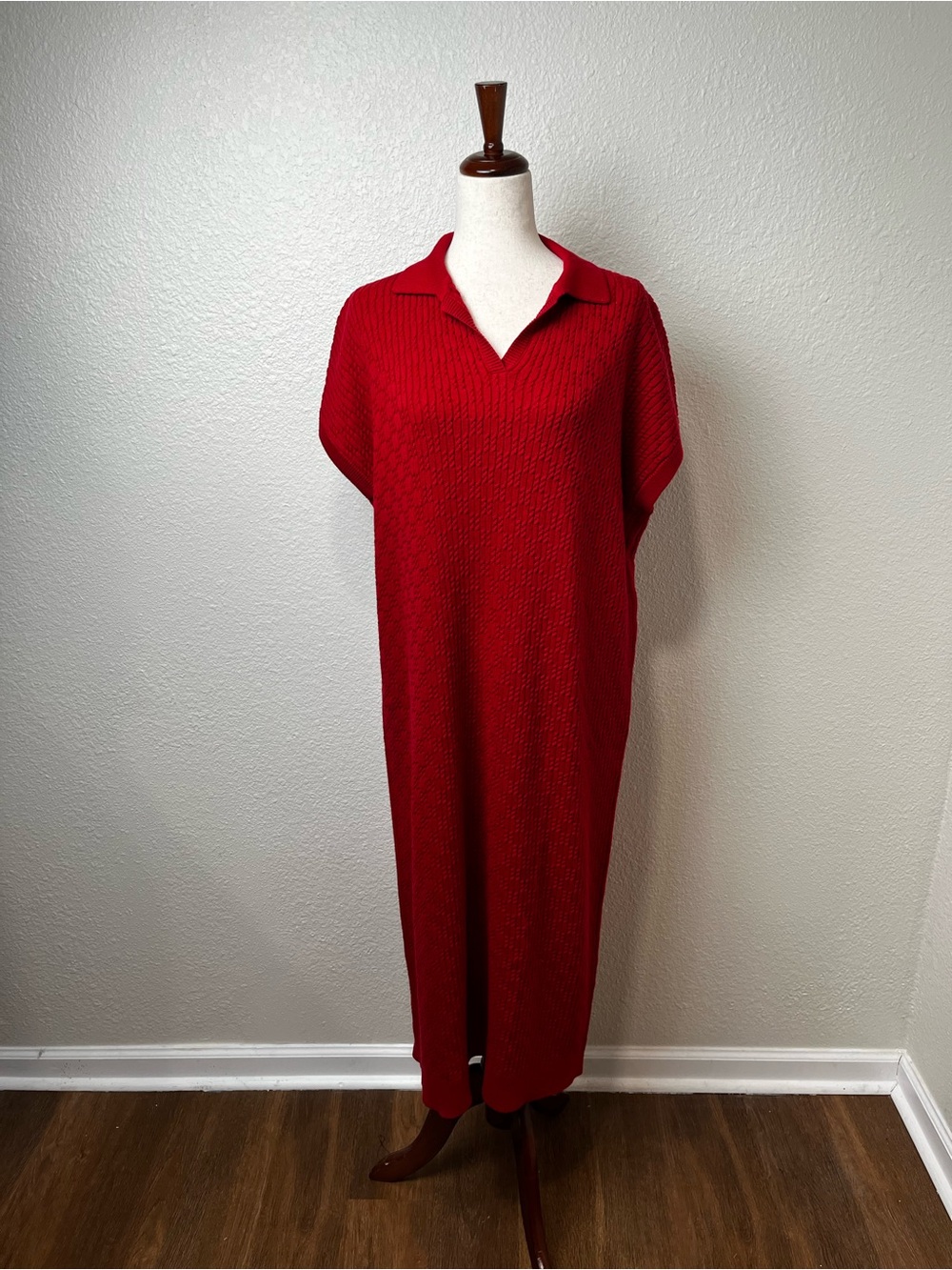Mr. Mittens Red Cable Knit Maxi Dress Size XS/S